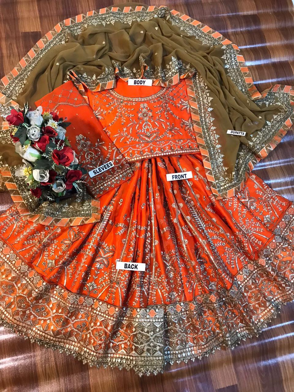 Asim Jofa - Chiffon Frock with Satin Silk Trouser