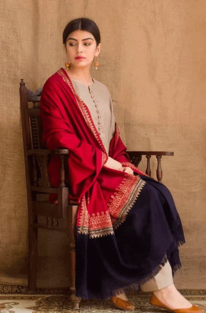 Dhanak 3 Piece Embroidered Suit (Article 33)