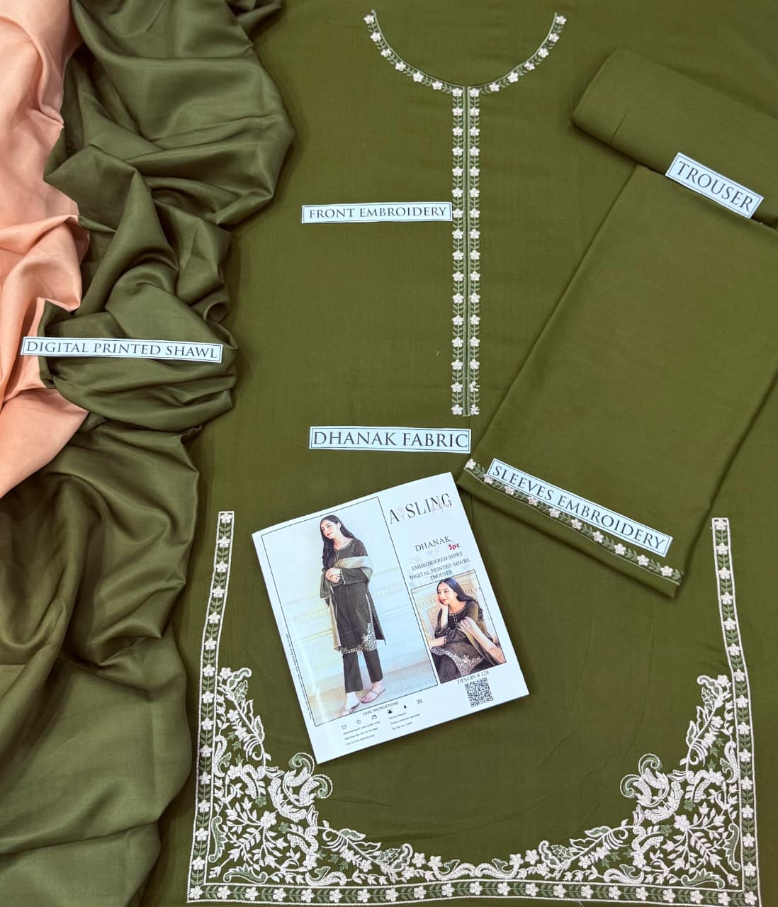 Dhanak 3 Piece Embroidered Suit (Article 38)