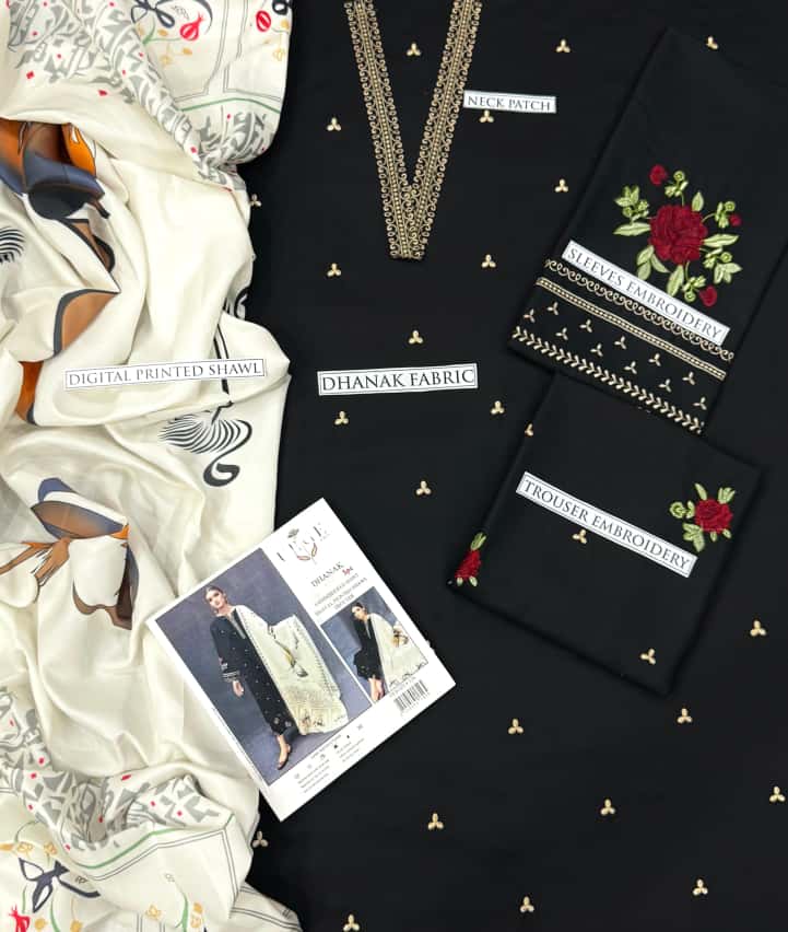 Dhanak 3 Piece Embroidered Suit (Article 41)