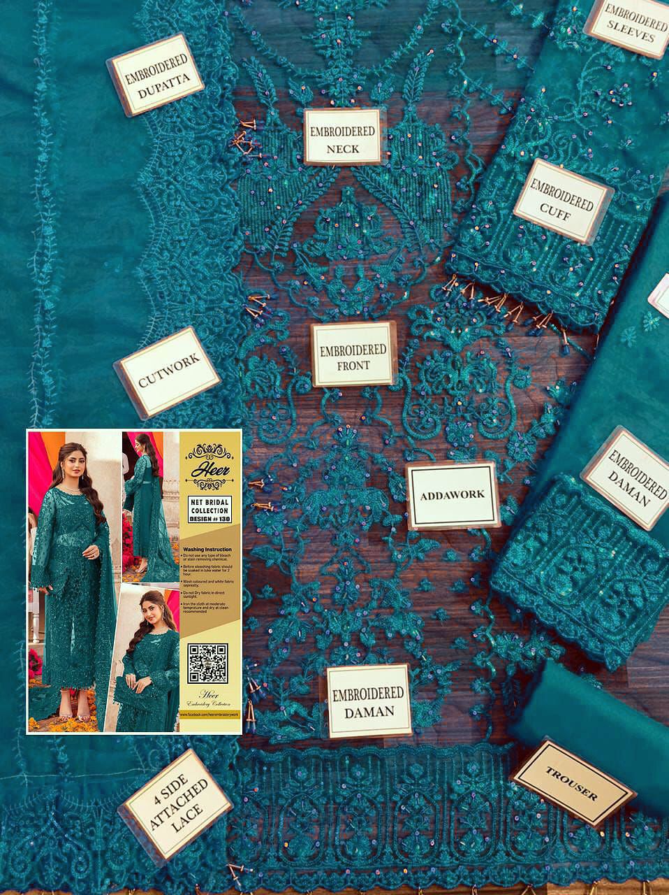 Heer Luxury Net Embroidered Collection