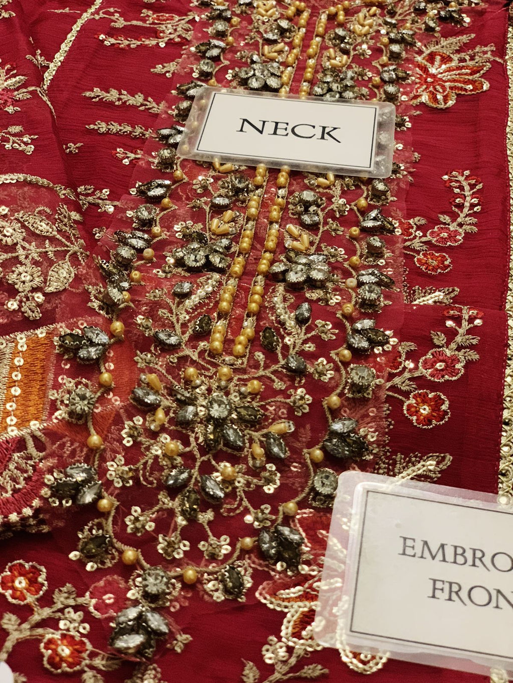 Maria.B 3-Piece Unstitched Suit (RED)