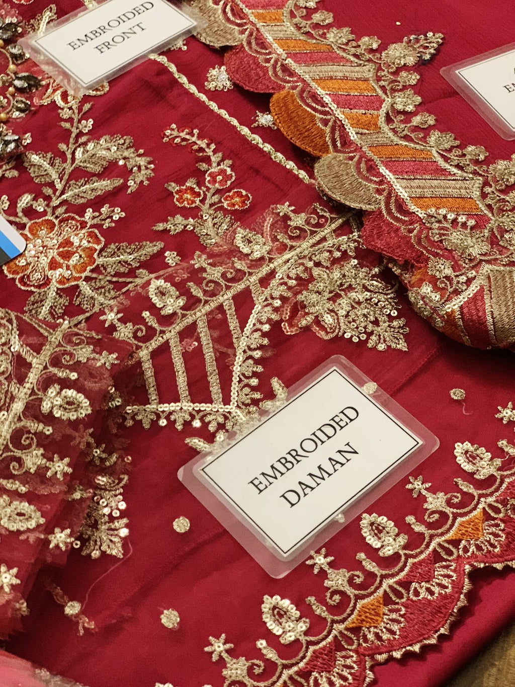 Maria.B 3-Piece Unstitched Suit (RED)