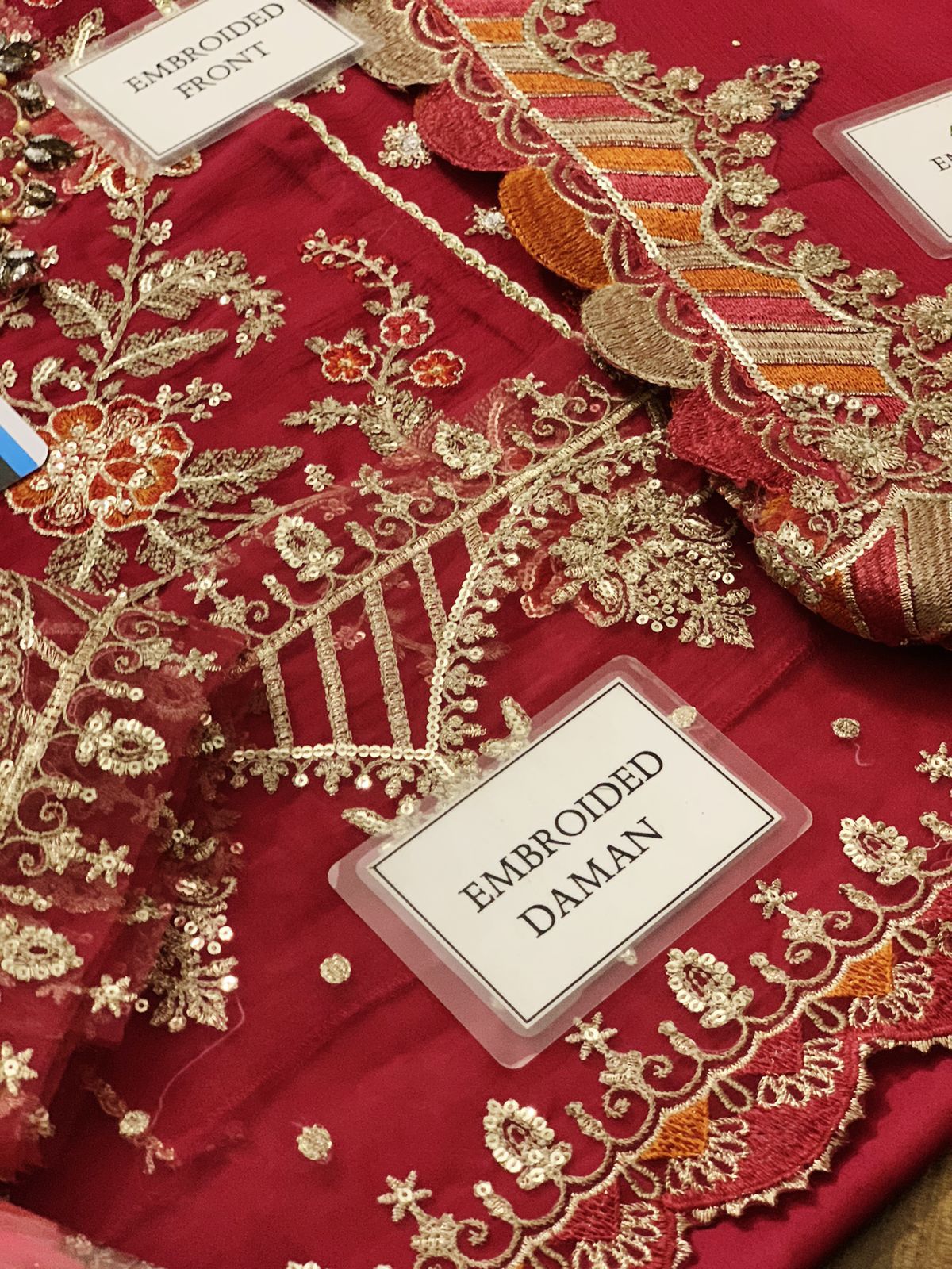 Maria.B 3-Piece Unstitched Suit (RED)