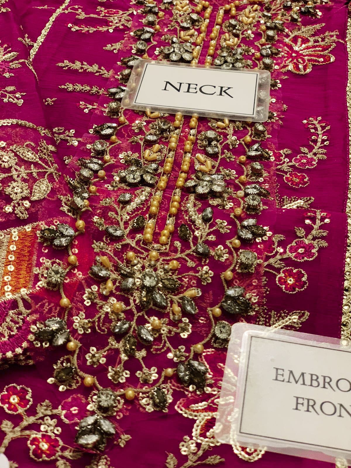 Maria.B 3-Piece Unstitched Suit (PINK)