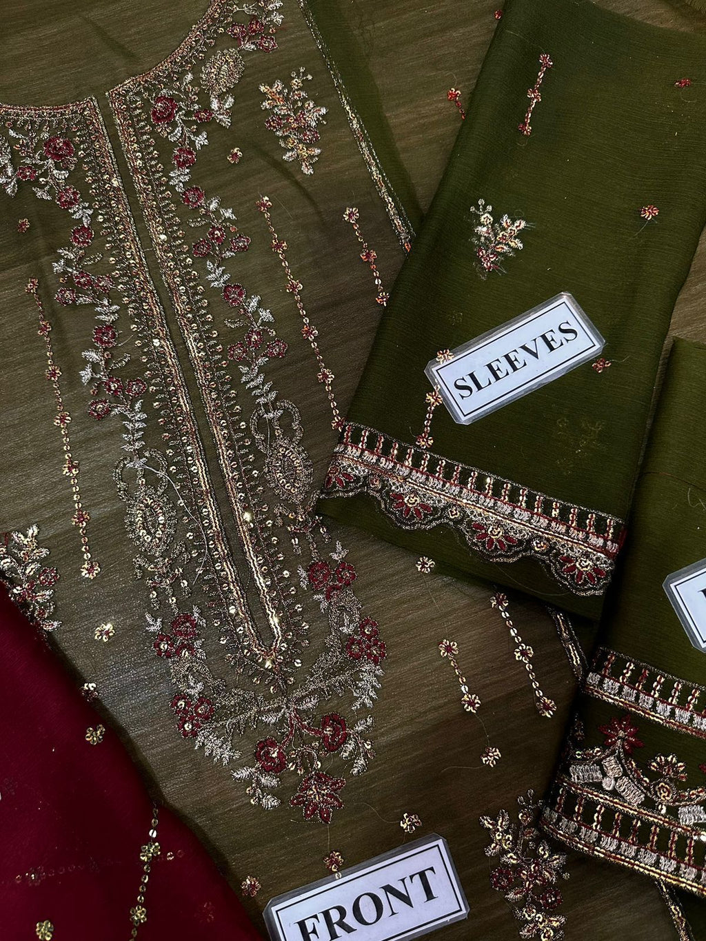 Asim Jofa Chiffon Embroidered Replica (GREEN)