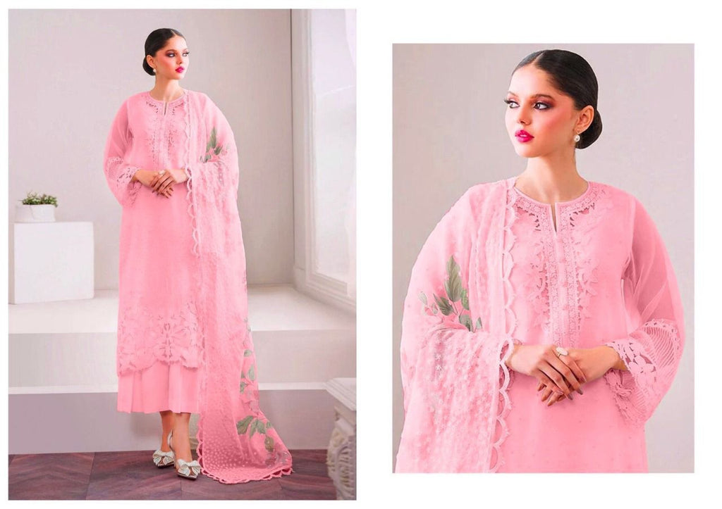 Baroque Organza 3-Piece Suit (PINK)