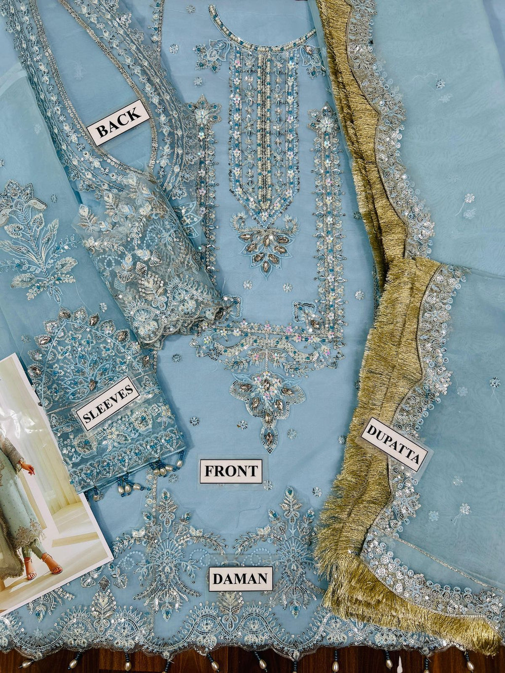 Alizeh Organza Unstitched 3-Piece Suit