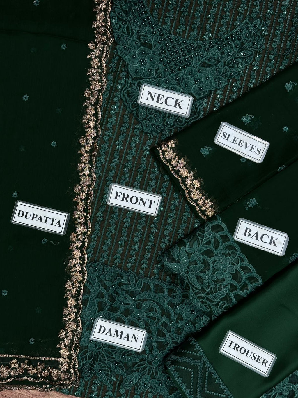 Azure Luxury Chiffon Embroidered – Sequence Work 3-Piece Suit