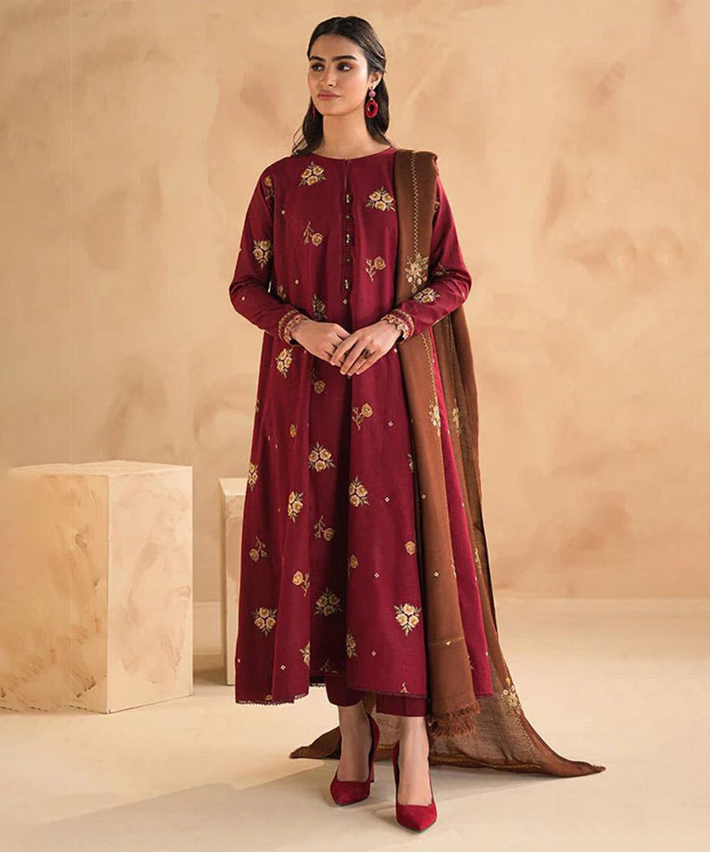 Dhanak 3 Piece Embroidered Suit (Article 2)