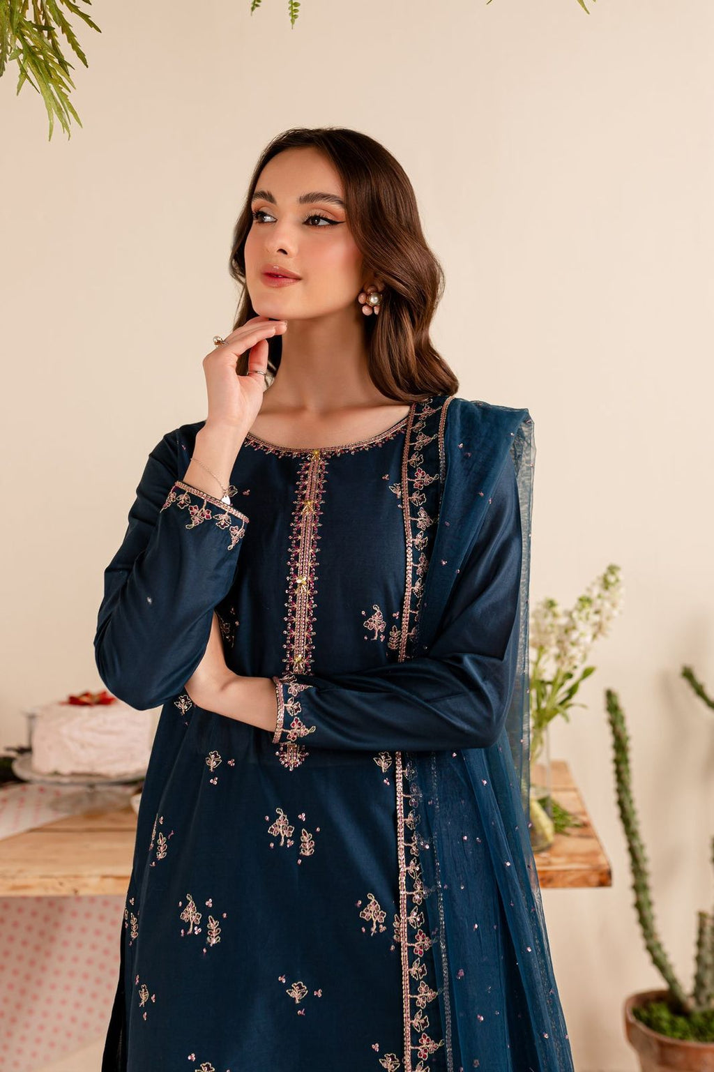 Dhanak 3 Piece Embroidered Suit (Article 9)