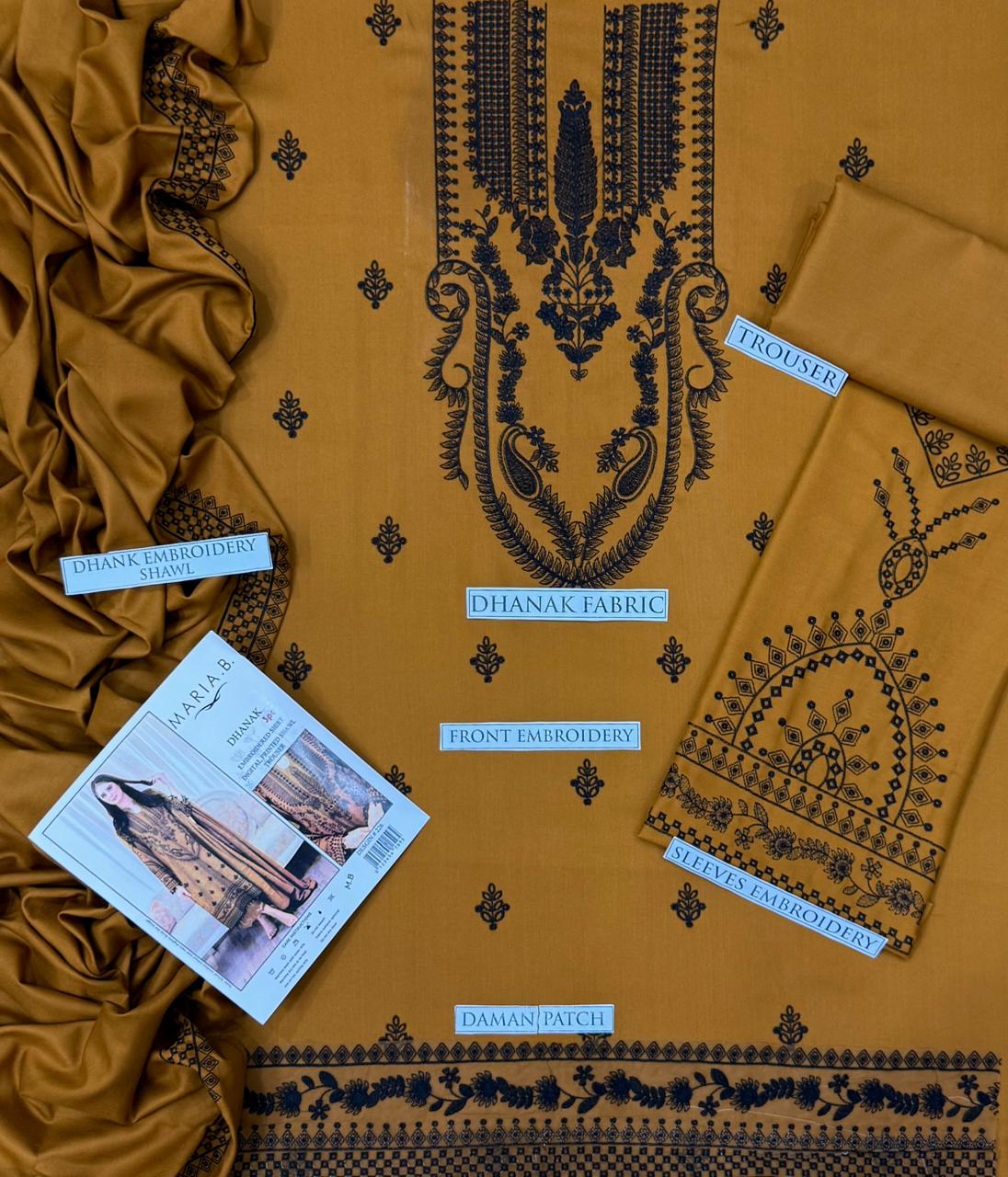 Dhanak 3 Piece Embroidered Suit (Article 14)