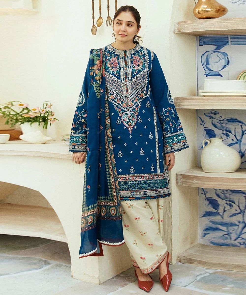 Dhanak 3 Piece Embroidered Suit (Article 15)