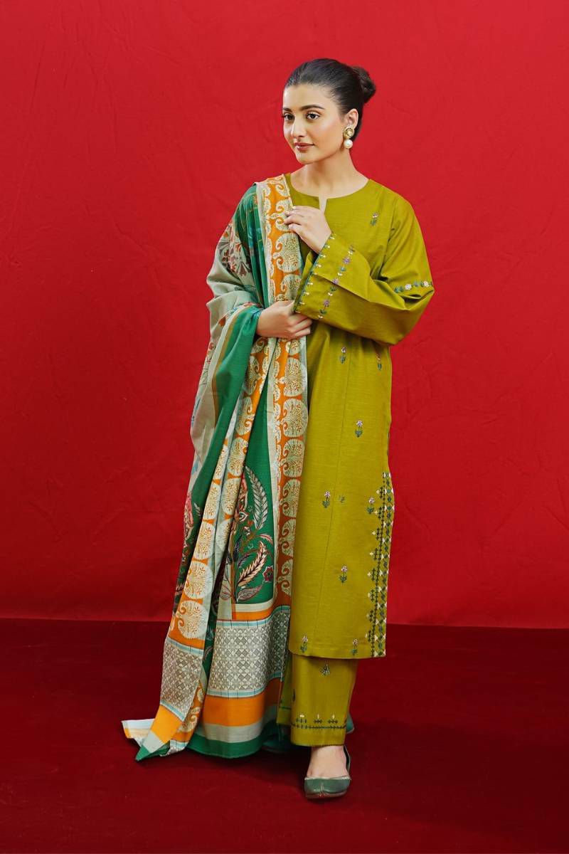 Dhanak 3 Piece Embroidered Suit (Article 24)