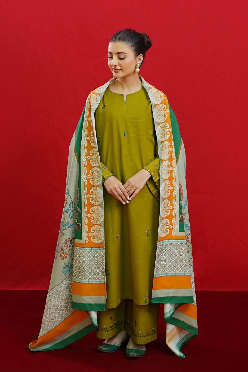 Dhanak 3 Piece Embroidered Suit (Article 24)