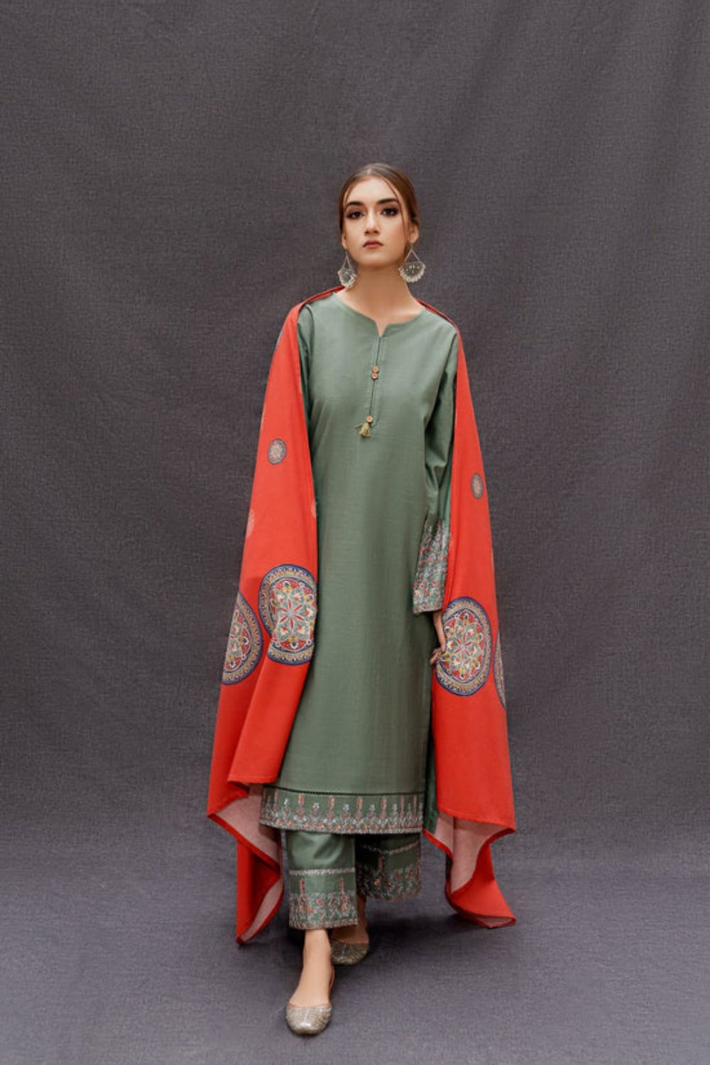 Dhanak 3 Piece Embroidered Suit (Article 26)
