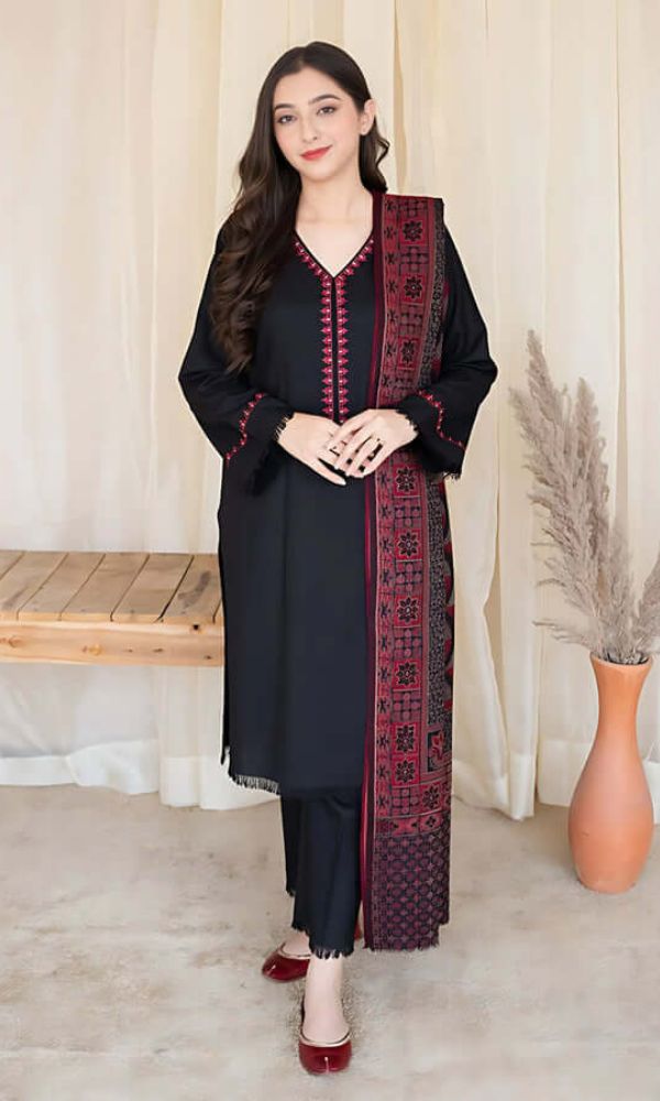 Dhanak 3-Piece Embroidered Suit (Article 44)