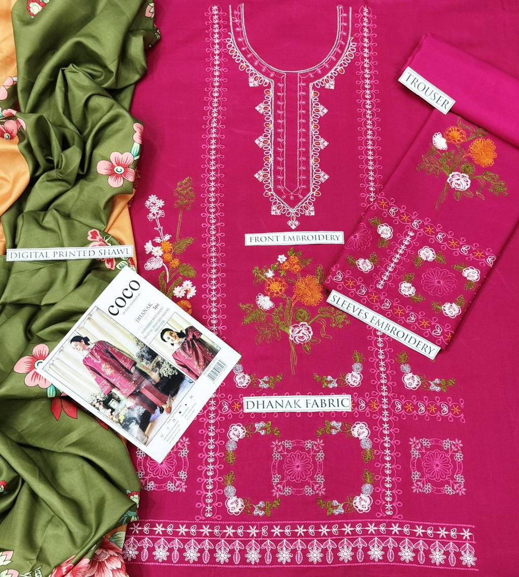 Dhanak 3-Piece Embroidered Suit (Article 45)