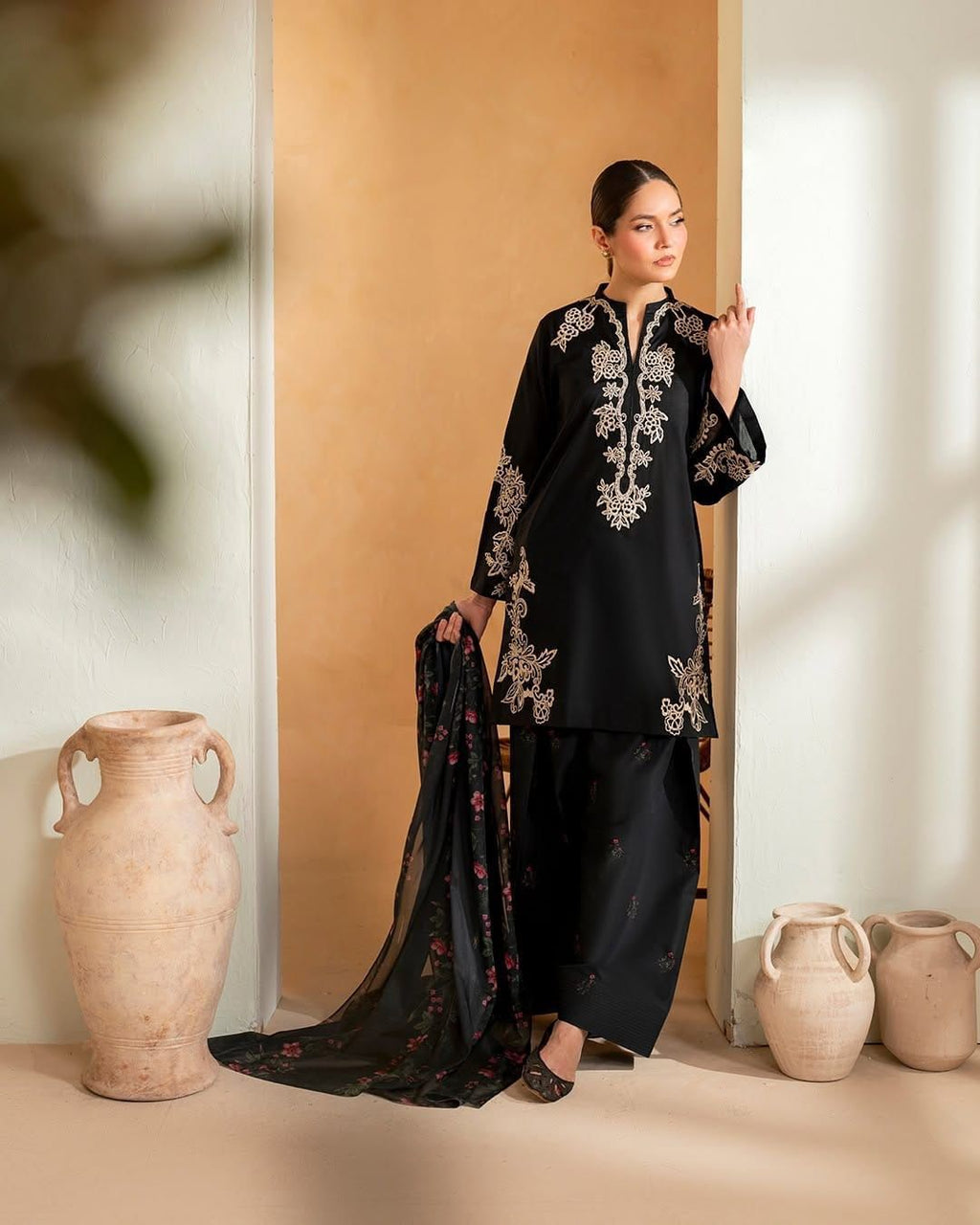 Dhanak 3-Piece Embroidered Suit (Article 46)