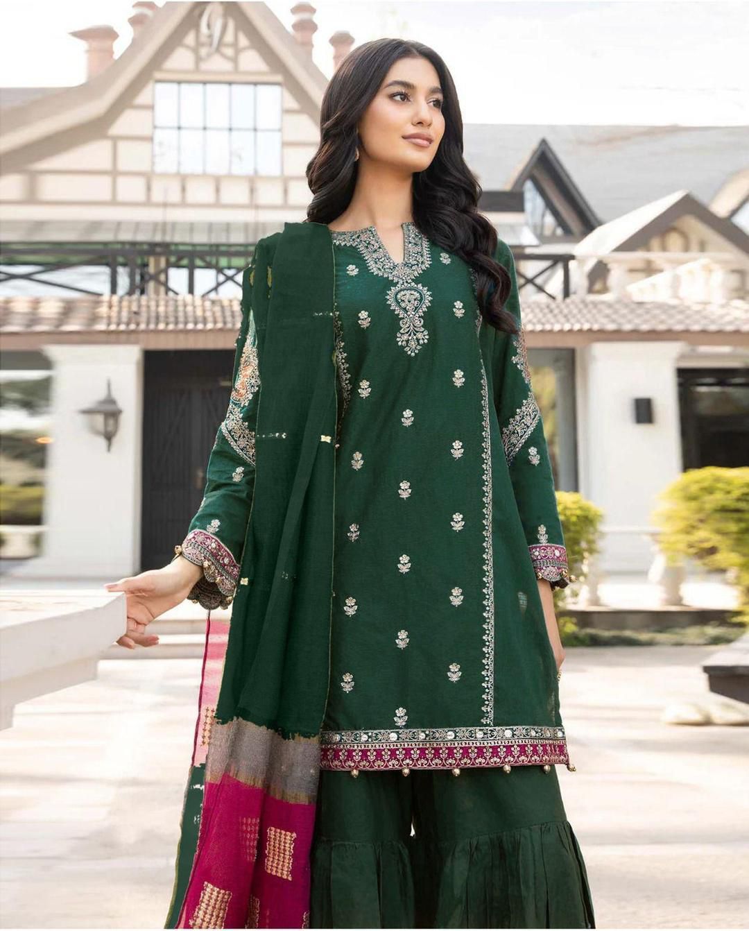 Dhanak 3-Piece Embroidered Suit (Article 48)