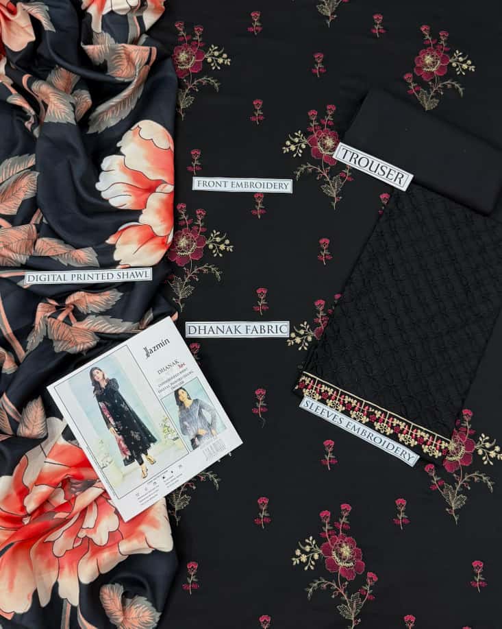 Dhanak 3-Piece Embroidered Suit (Article 50)