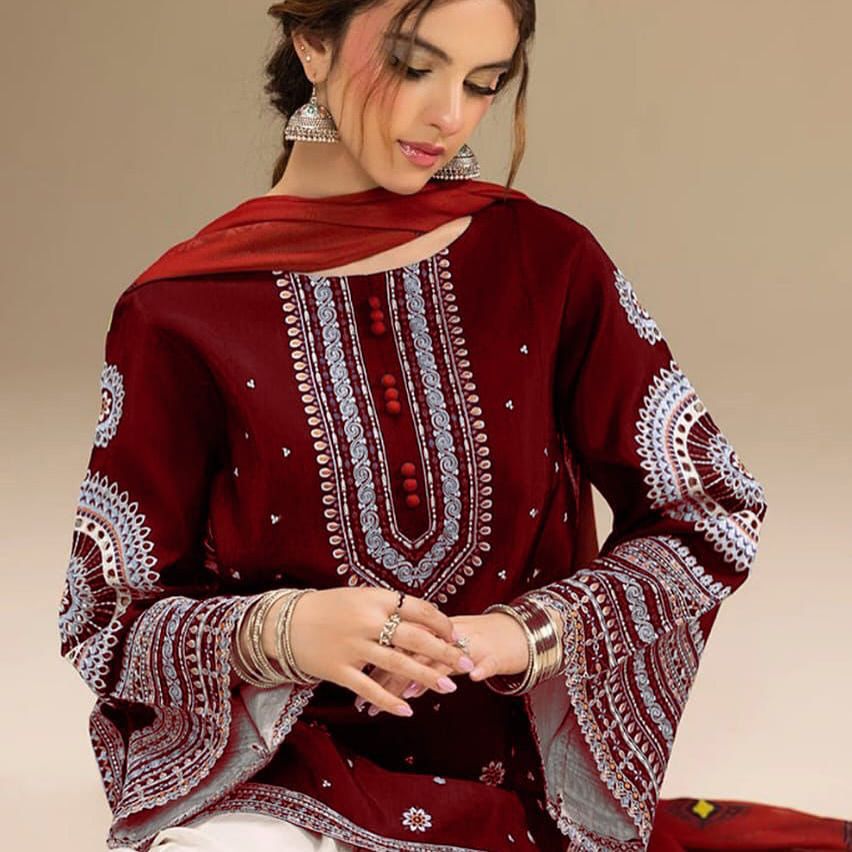 Dhanak 3-Piece Embroidered Suit (Article 53)
