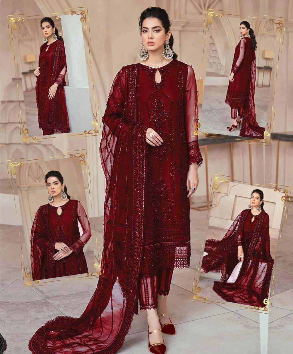 Mushq Wedding Edition – Luxury Net Suit ( RED)