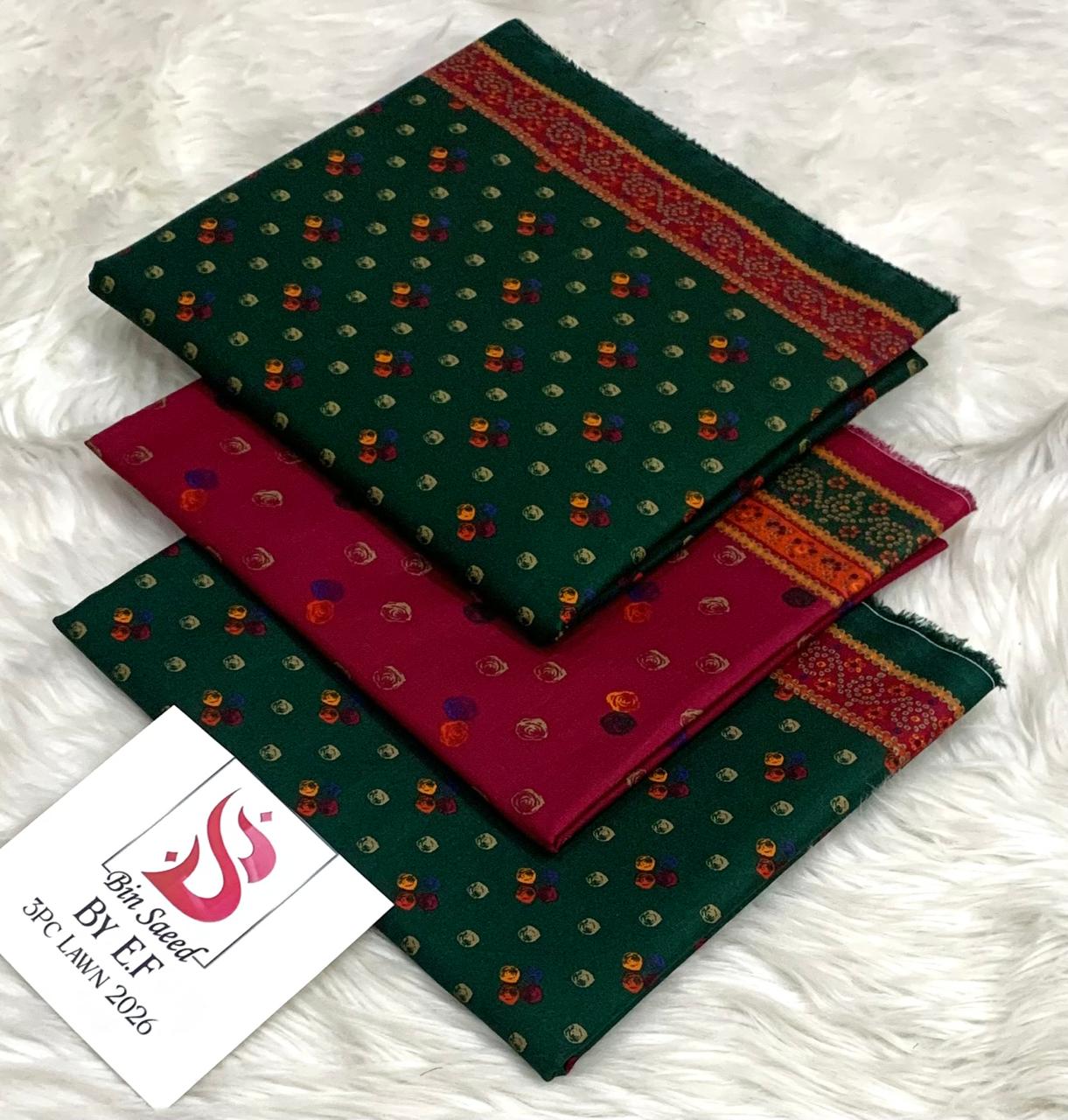 Bin Saeed Printed Lawn 3pc
