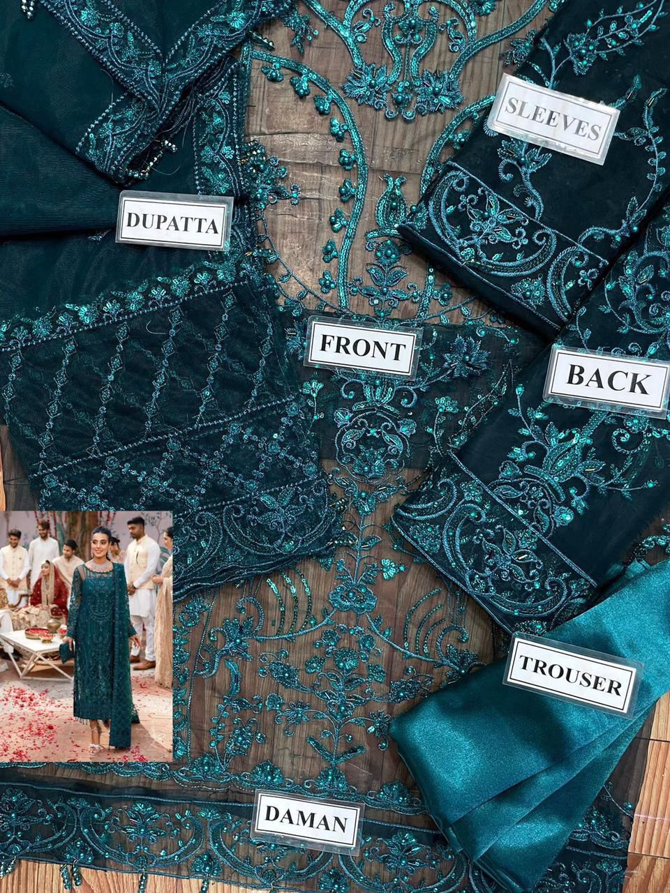 KANWAL MALIK | Luxury Embroidered Organza 3-Piece Suit